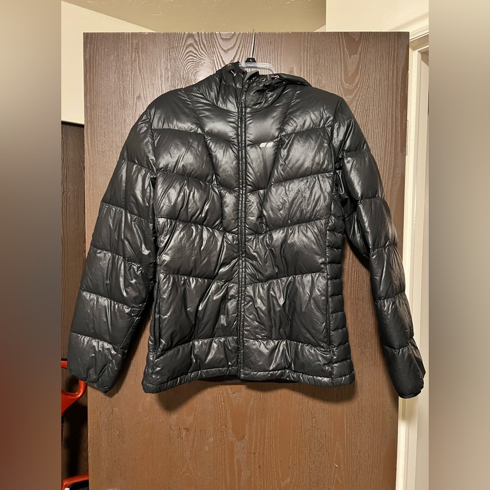 Black Down Feather Puffy Jacket